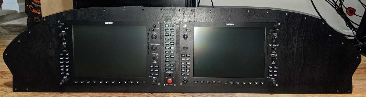 G1000 units mounted to instrument panel